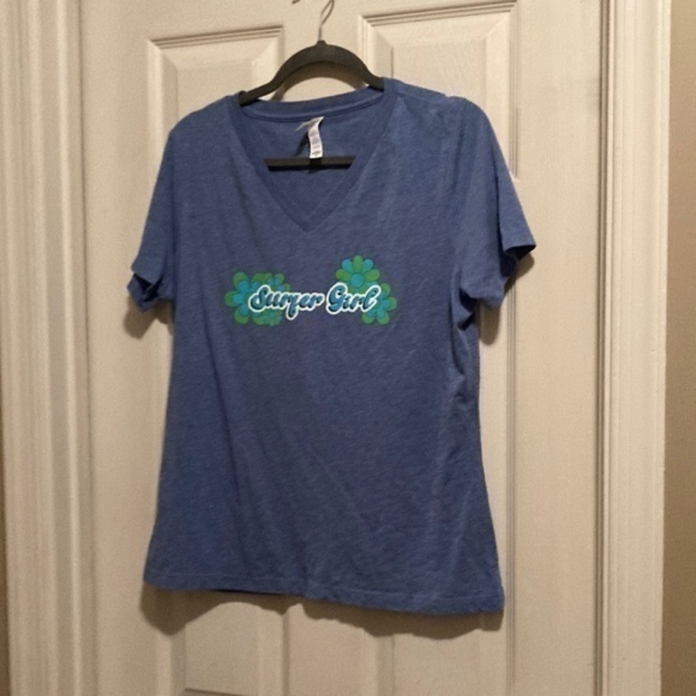 Buy 1 Get 3 Free! Sixth Man Live Large Blue Surfer Girl Short Sleeve Tee